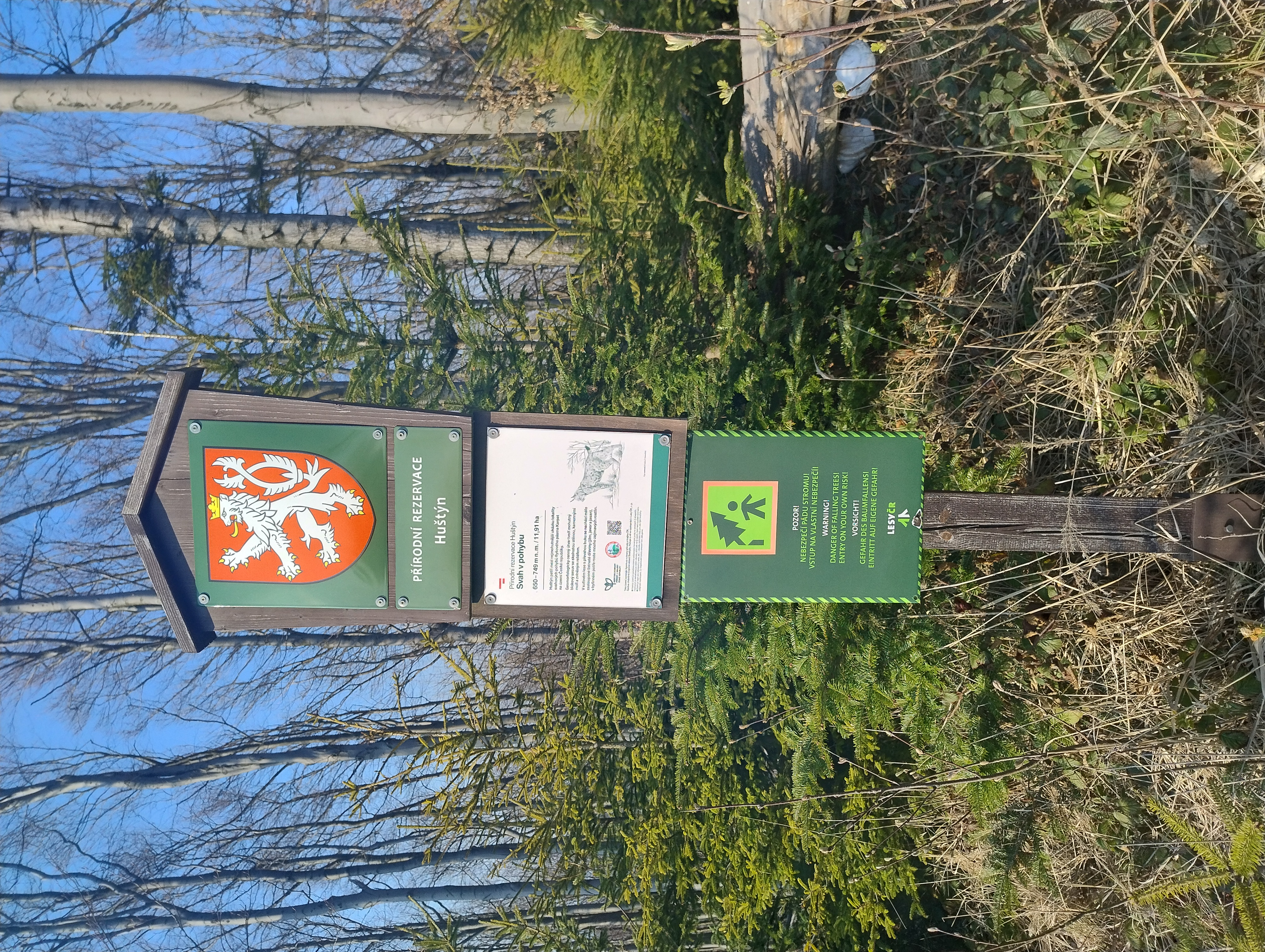 správné oficiální značení chráněného území - PR Huštýn