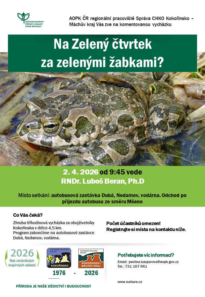 Pozvánka na vycházku za obojživelníky Kokořínska.