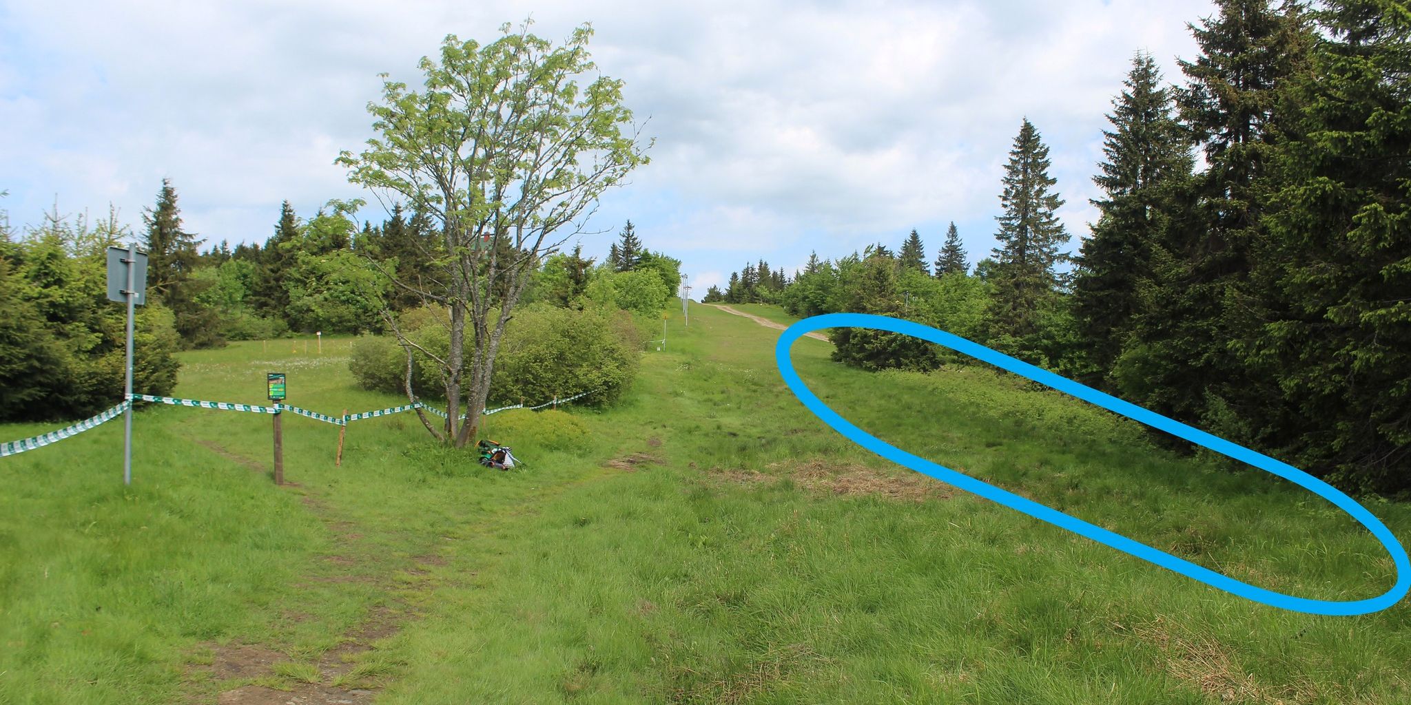 Modře označený úsek