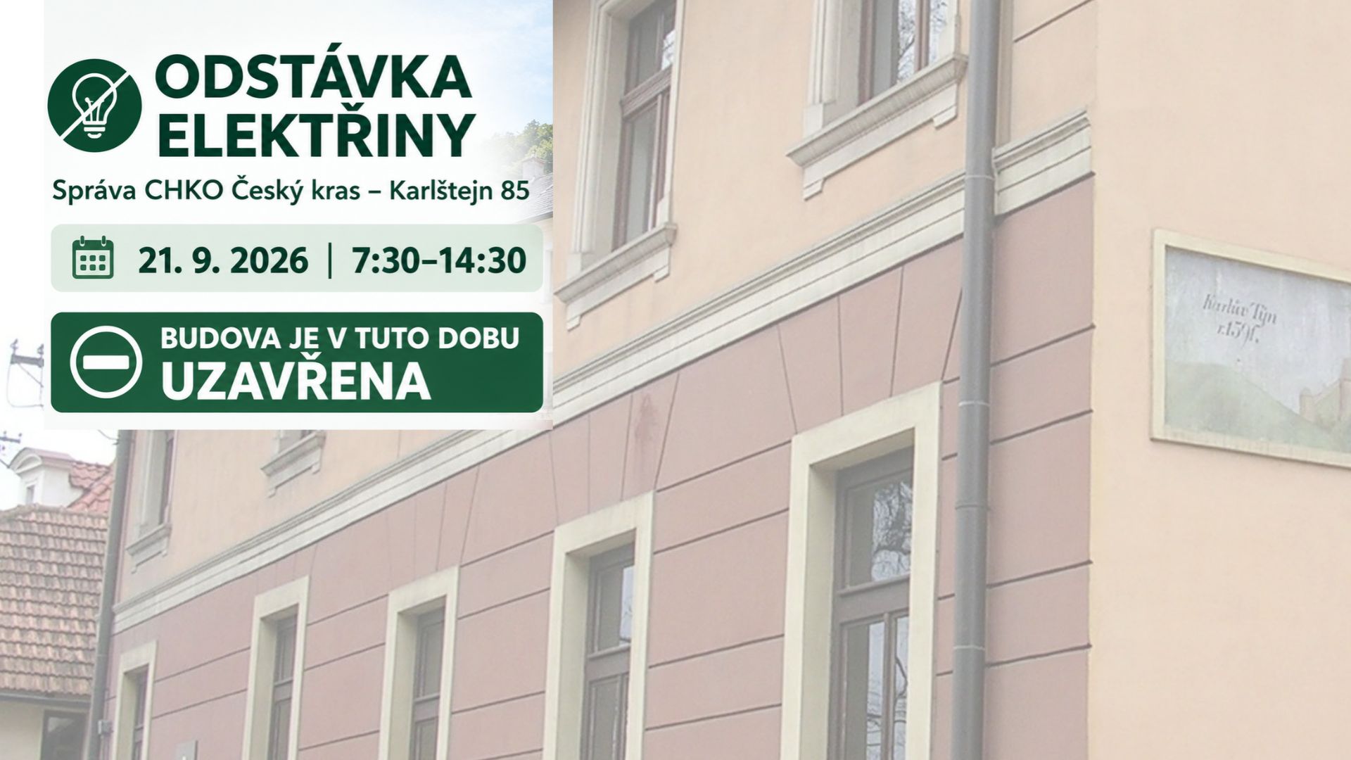 Dočasné uzavření pracoviště